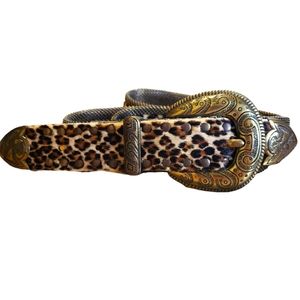 Vintage Sandcastle Gold Toned Metal Mesh, Leather, and Animal hai…